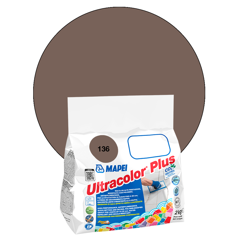 Mapei Ultracolor Plus Fugenmörtel - 136 Schlamm, 2 kg main product photo